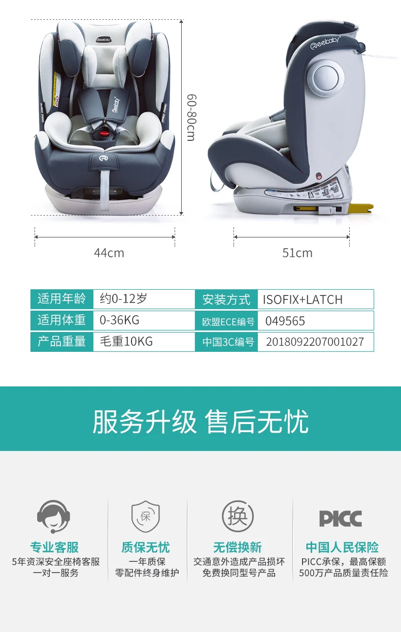 Детское безопасное сиденье автомобиля 0-12 лет литой isofix жесткий интерфейс