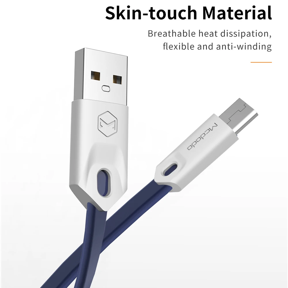 Mcdodo Micro USB Cable de carga rápida Android Cable de datos USB 0,25 m 1 M 5 V 2.4A para Samsung HTC HUAWEI Xiaomi cable de teléfono móvil