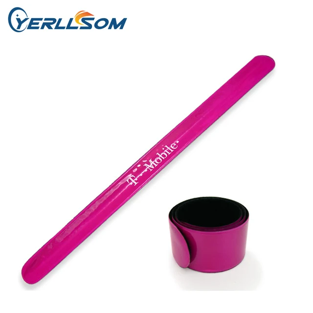 Aliexpress Free Shipping 300pcs 3 30cm Customized Free Shipping 300pcs 3 30cm Customized Personalized Printed 1 Color Logo Reflective Slap Bracelets For