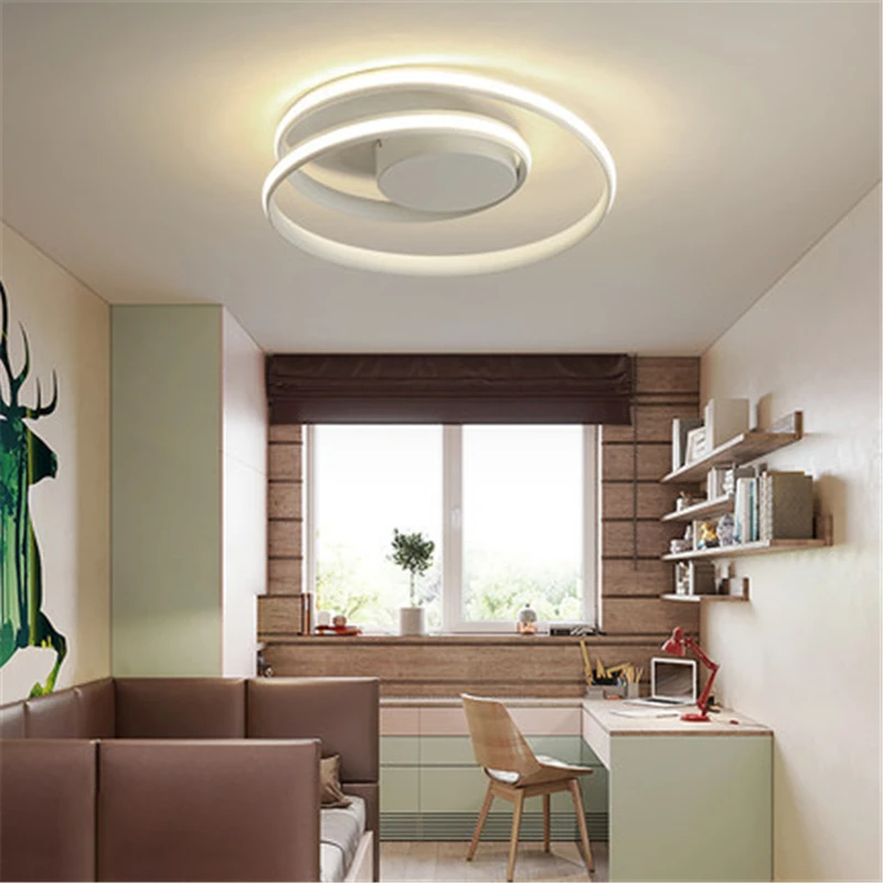 

Modern Nordic Dimmable LED Ceiling Light With Remote Control Black White Bedroom Living Dining Room Lamp Home Decoration Luminar