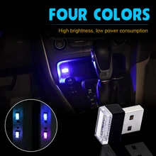 Atmosfera carro luzes led modificação livre usb cigarro mais leve luzes Decorativas Atmosfera Carro luz pé lâmpada-Car styling