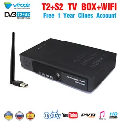 DVB-T2 DVB-S2 HD цифровой ТВ-тюнер Combo USB wifi наземный спутниковый рецептор поддержка интерактивное телевидение CCcam 1 год Европа C-line счет