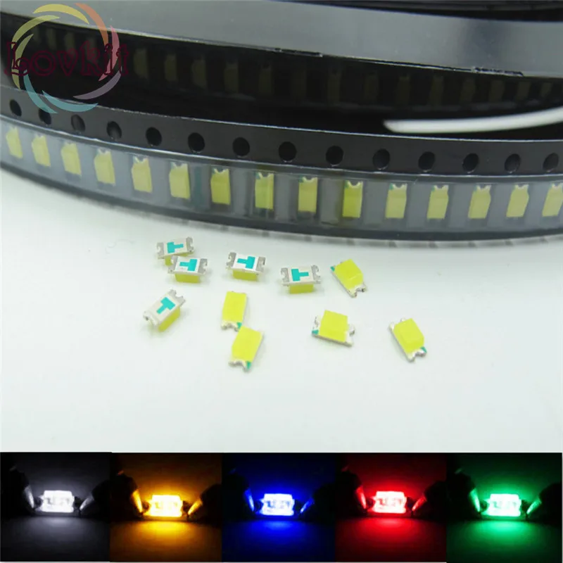 

100pcs 1206 SMD/SMT LED 20 X Each color White Red Blue Green Yellow Emitting diodes SMD Chip lamp beads DIY Super Bright