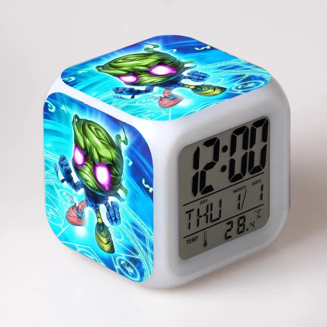 Game LOL Toys Kids Alarm Clock LED Color Changing Digital Clock Desk