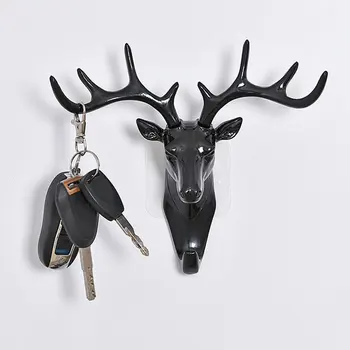 

Europe Style Cute Deer Head Hanging Resin Wall Hangings Home Decor Cloth Hook