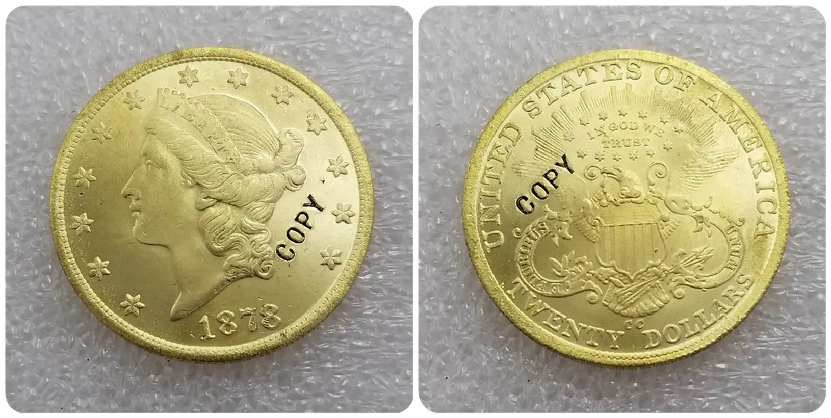 США 1878-1893$20 символ свободы, двойной Орел копия монет - Цвет: 1878CC