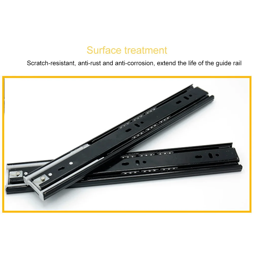 

New 2 Pcs Ball Bearing Side Mount Drawer Slides Mute Soft Close Rail Rack Hardware NE