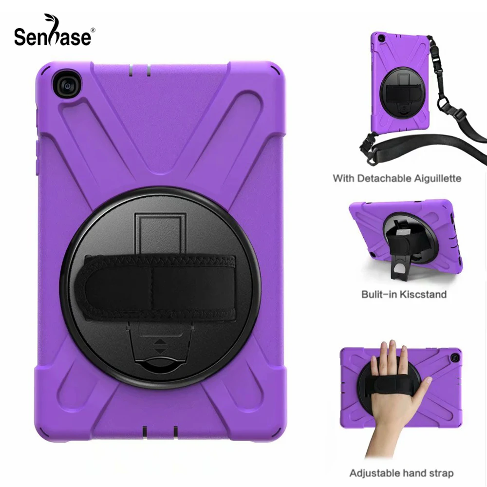 

Shockproof Kids Safe PC Silicon Hybrid Stand Tablet Cover For Samsung Galaxy Tab A 10.1 2019 T510 T515 Shoulder Strap Case
