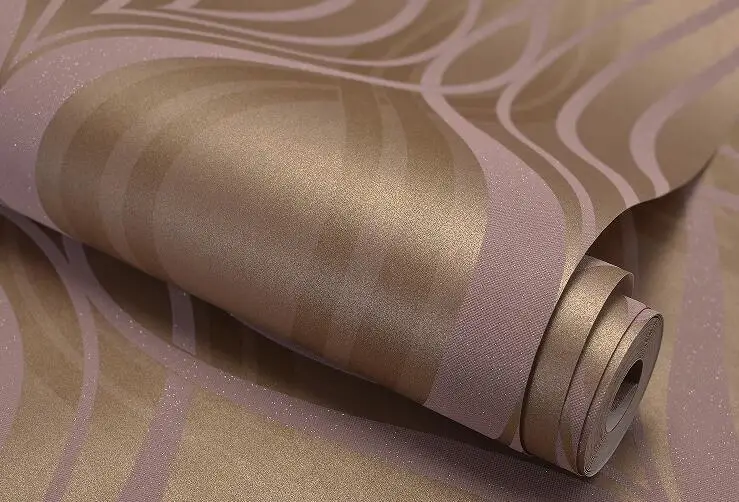 Изогнутые полосы Геометрическая Современная дизайнерская настенная бумага домашний декор блестящая текстурированная развевающаяся настенная бумага для стен в рулоне