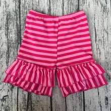 Сладкий стиль малышей повседневные пляжные шорты изысканный слоистых плавки с двойными оборками шорты для маленьких девочек