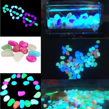 

Nicrew 100 pcs/Bag Glow In The Dark Luminous Light-emitting Artificial Pebble Stone Fish Tank Aquarium Stone Decoration
