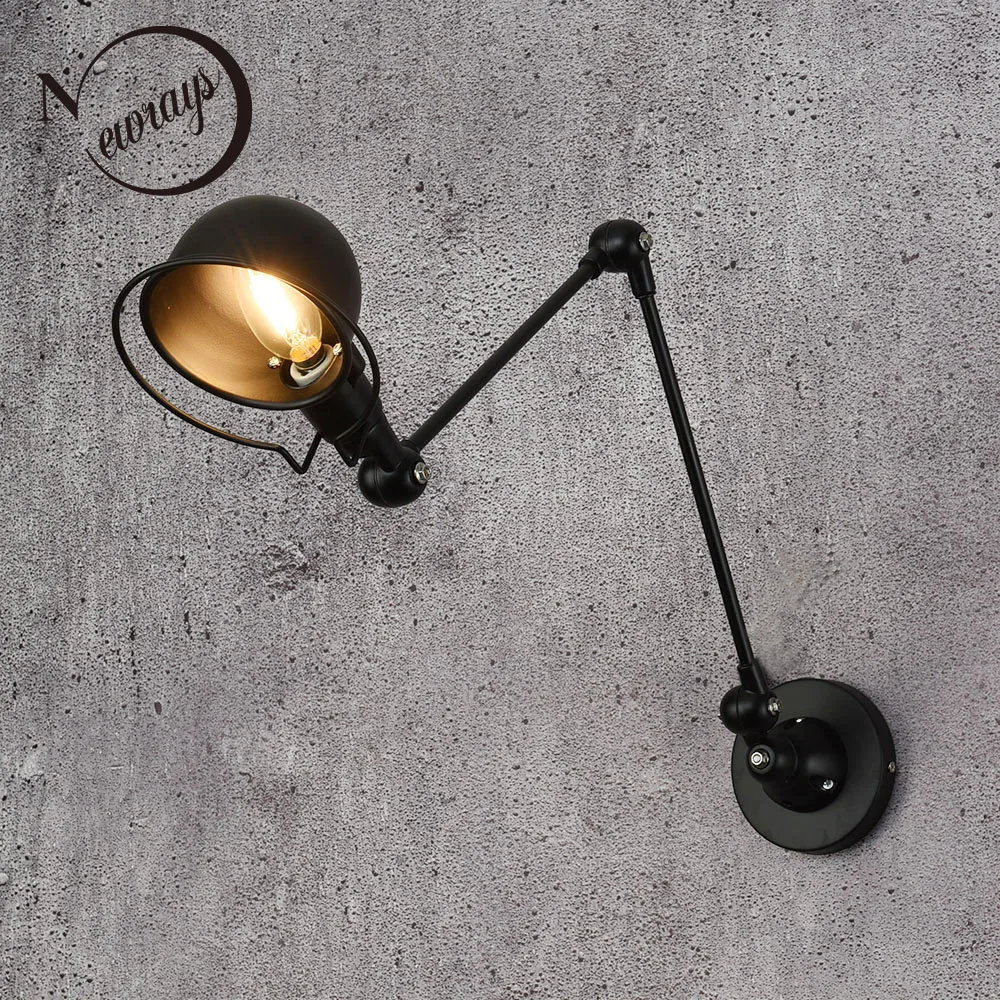 

Loft Vintage industrial jielde long Arm adjustable Wall Lamp Reminisce Retractable E14 LED wall lights for bedroom living room