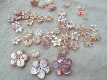 

Natural Conch flower 12pcs 6-15mm Conch shell Pink MOP Shell Fluorial 5-Petal Caps Rose Flower Carved Purple Pink Red shell Bead