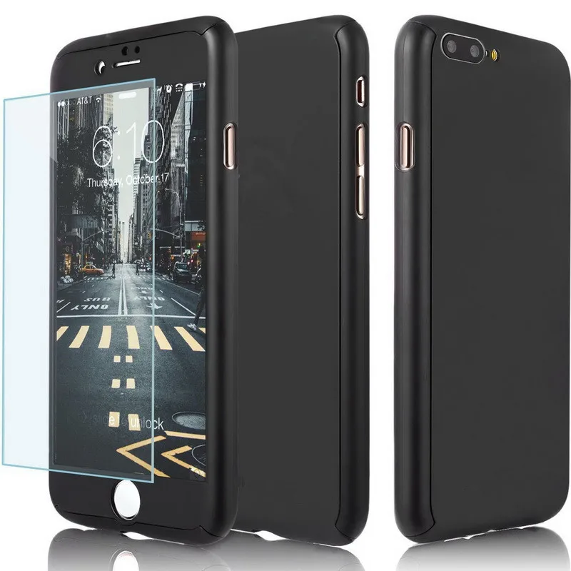 

For Apple iPhone 7 6 6s Plus Luxury 360 Degree Protection Mobile Phone Case Capa Cover Coque + Nano Glass iPhone6 iPhone 7 Case
