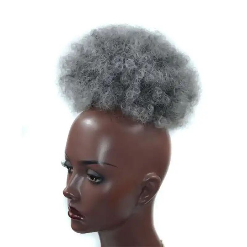 Pervado Hair Synthetic Afro Curly Chignon Rubber Band Updo