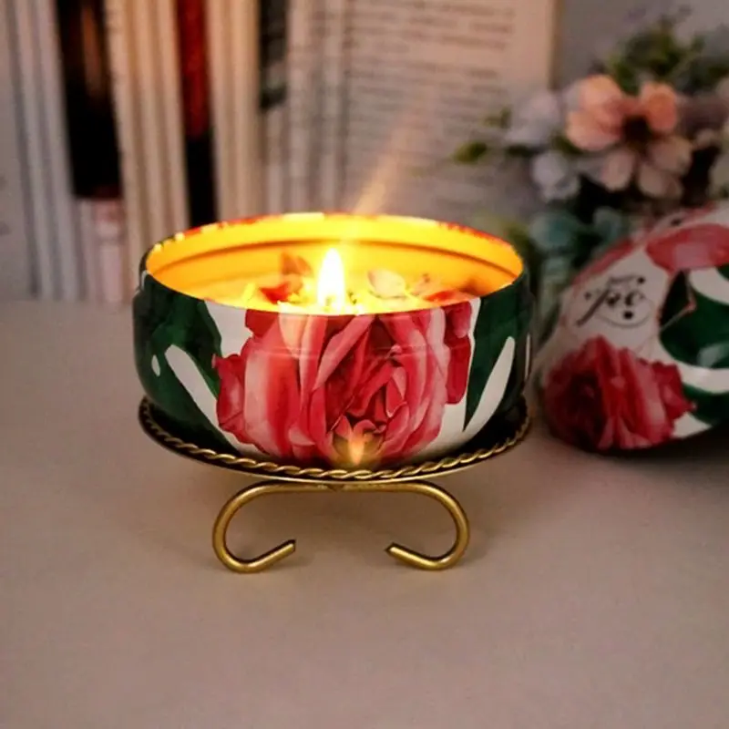 

Geometric Circular Iron Candlestick Three-Dimensional Creative Candle Holders Decorative Ornaments For Home Kitchen Bedroom