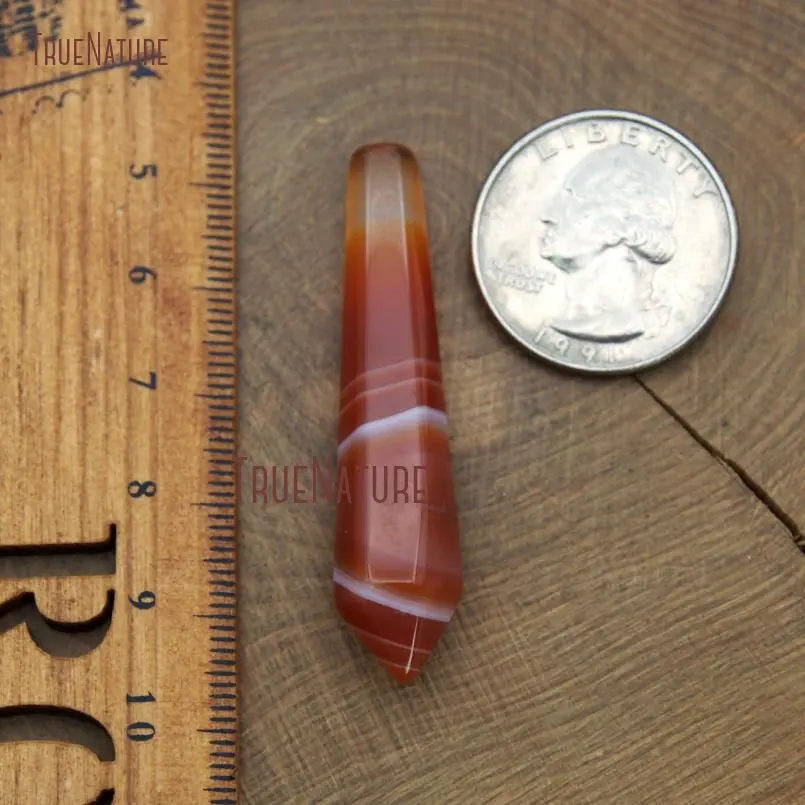 20180102-PM9623- Faceted Point Loose Stone Ruby Red Agate Carnelian Loose Stone_3