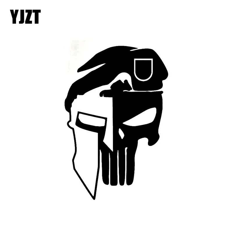 

YJZT 10.2CM*15.2CM Molon Labe Helmet Punisher Personaily Car Sticker Vinyl Decal Black/Silver C10-01061