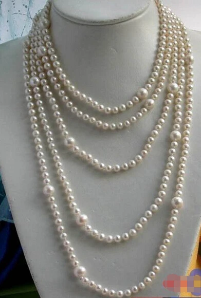 

HOT## Wholesale >>> p869 100" 11MM WHITE ROUND FW CULTURED PEARL NECKLACE