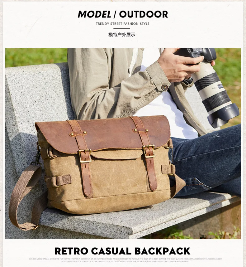 Vintage Waterproof Camera Bags Outdoor Model
