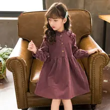 Новое корейское весеннее платье принцессы трапециевидной формы с длинными рукавами для девочек 4, 5, 6, 7, 8, 10, 12 лет, одежда для девочек, платья в английском стиле