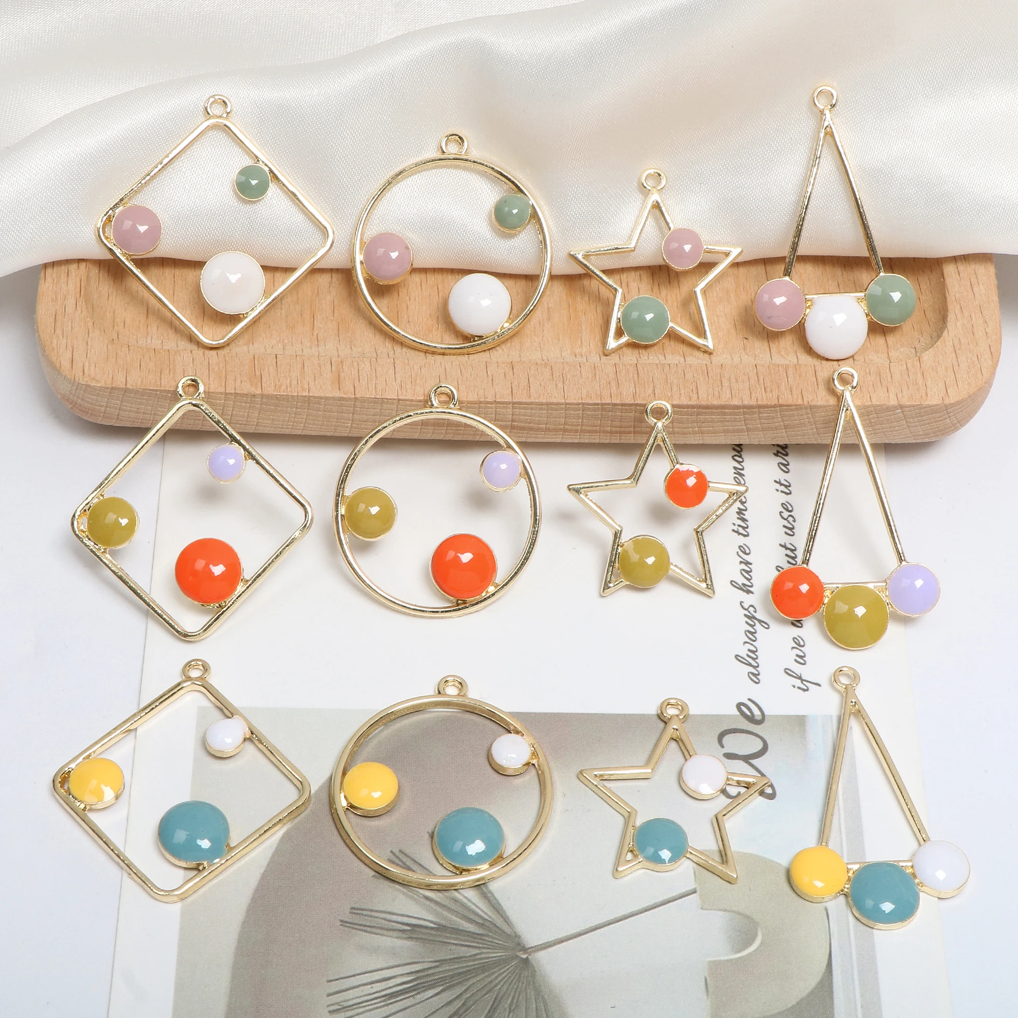 

Fun balloon color wave point star geometry alloy pendant DIY handmade jewelry earrings accessories materials