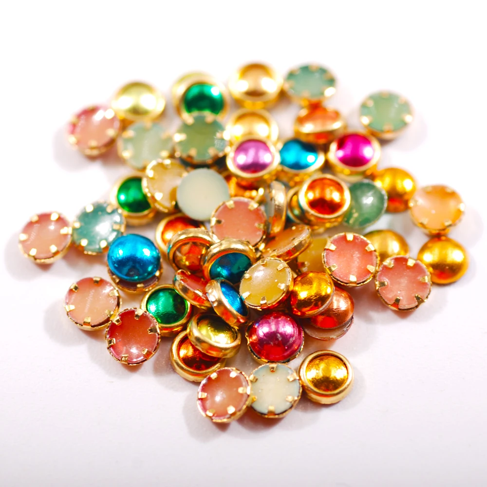 

4mm Colorful Acrylic Beads Pearl imitation Half Round Flatback Bead DIY Nail Art Jewelry Findings Making
