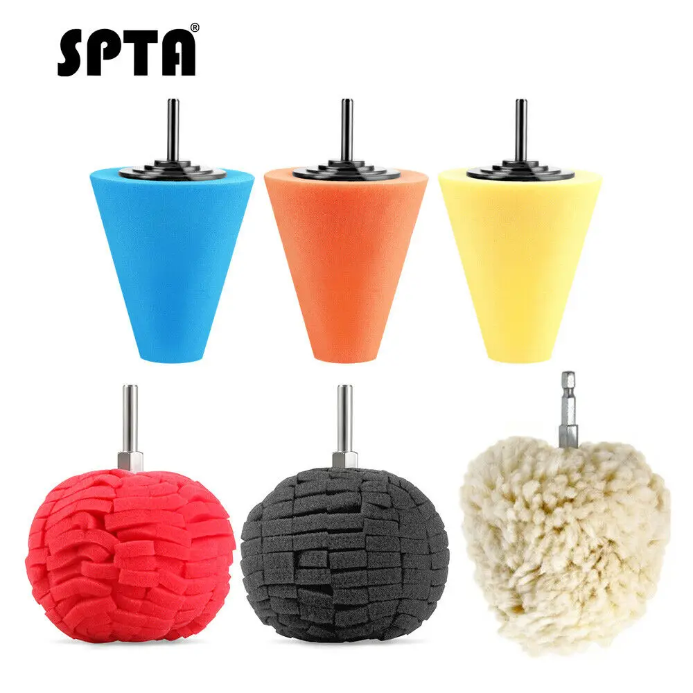 SPTA Burnishing Sponge Cone Metal Polishing Foam Cone Pad Buffing