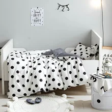 3 шт. INS стиль набор постельных принадлежностей для малышей забавная волнистая клетчатая детская кроватка хлопок Новорожденный плоский лист Стёганое одеяло наволочка детское постельное белье