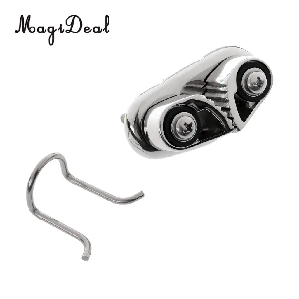 MagiDeal Professional Boat Cam Cleat With Wire Fairlead - 316 Stainless Steel for Marine Boat Kayak Canoe Dinghy Acce 65 x 34mm