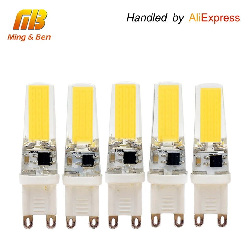 

[MingBen] 5pcs G9 LED Bulb Dimmable Corn Spotlight AC 220V 230V 240V 3W 360 Beam Angle COB Chip Replace 30-40W LED Halogen Lamp