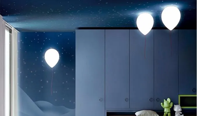 Luzes de Teto para Sala Luzes do Corredor Lâmpada do Teto Crianças Modernas Levaram Estar Quarto Estudo Cabeceira Balões Brancos Vidro 4 para sala de estar, quarto, para estudo,