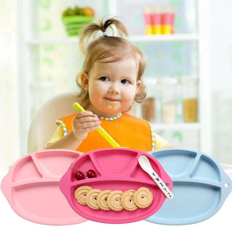 Eworld 4 цвета малыша силикона для кормления тарелка Пищевой Силиконовый поднос контейнер для еды лоток посуда для детской посуды