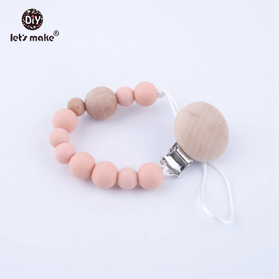Let's Make Baby Nursing Pacifier Clips Chew Silicone Beads Soother Carrier Teether Accessory Toddler Teething Dummy Clip Chain