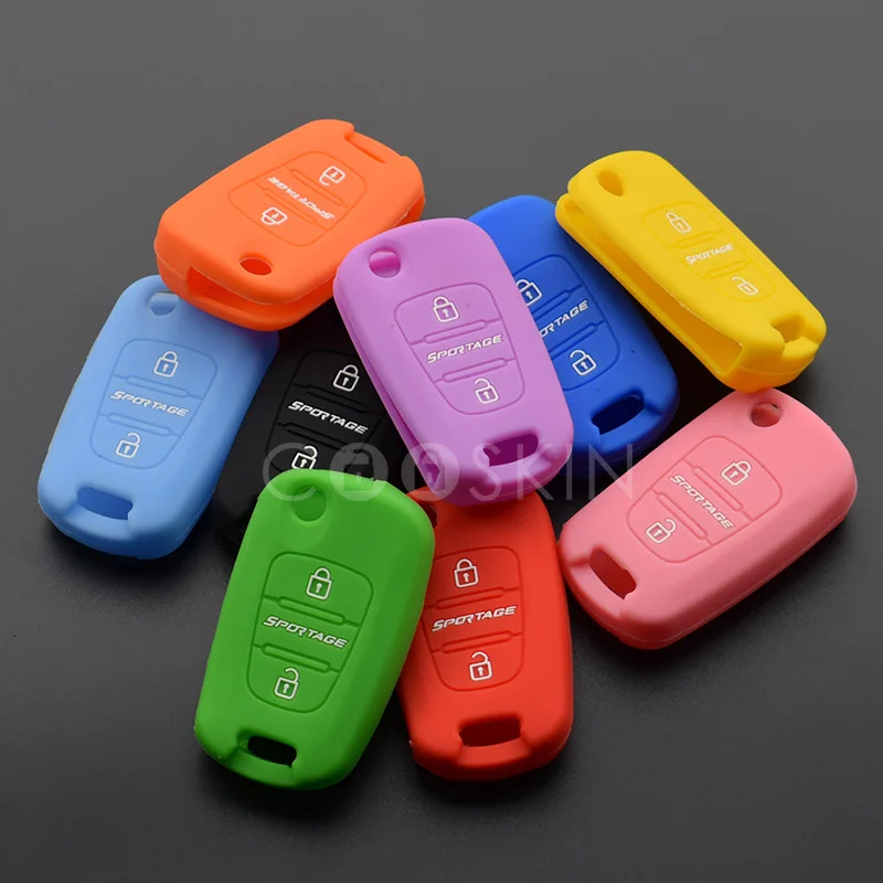 Silicone Car key Case Cover set for KIA 2013 Sportage 3 buttons smart car Styling protector shell accessories 10pcs/lot | Автомобили и