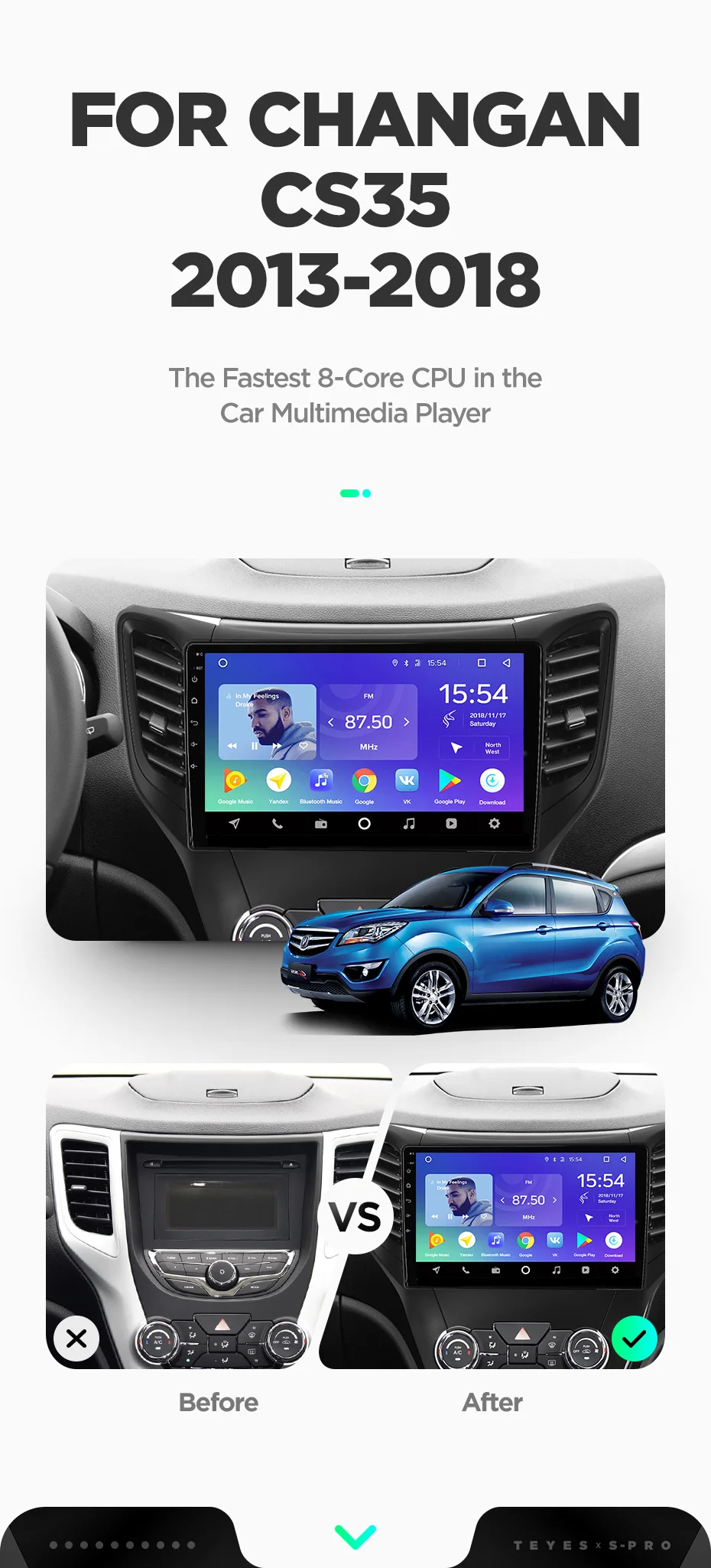 Best TEYES SPRO For Changan CS35 2013 2014 2015 2016 2017 2017 Car Radio Multimedia Video Player Navigation GPS Android 8.1 No 2din 4