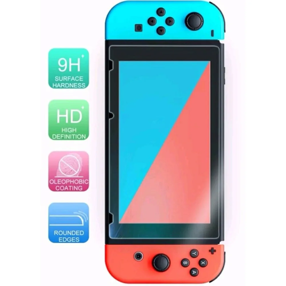 

Fuloophi 2Pcs 9H Tempered Glass Screen Protector For Nintend Switch Protective Film Cover For Nintendo Switch NS Accessorie