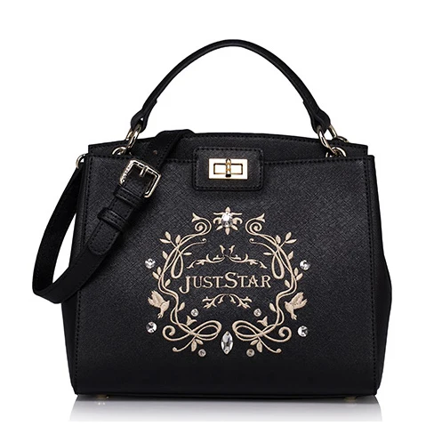 la Mujer 2017 Negro Diseño de Cuero Bordado Top de Marca de Carta qp0qaOw