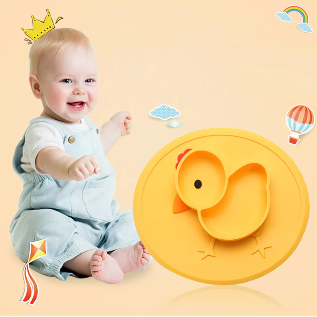 

Household items Cute Baby Suction Silicone Plates Food Feeding Placemats For Toddlers And Kids convenient and practical product