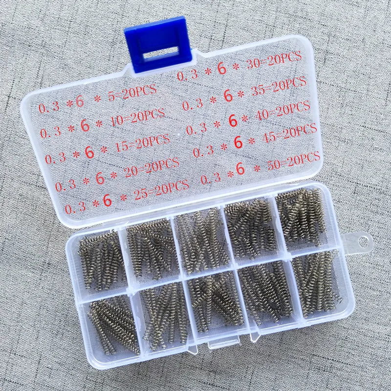 

304 stainless steel spring small spring compression spring wire diameter 0.3 * 6* 5/10/15/20/25/30/35/40/45/50mm
