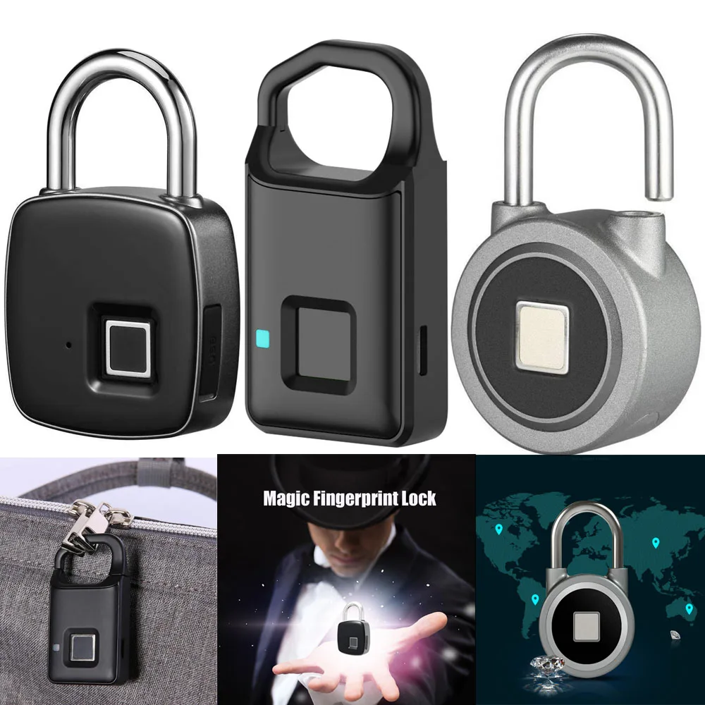 

Biometric Fingerprint Door Lock Locker Ip65 Mini USB Waterproof Smart Keyless Padlock Locker for Home Cabinet Drawer Warehouse