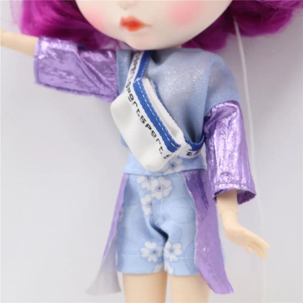 Одежда для кукол DBS Blyth icy фиолетовая шифоновая футболка и джинсовые брюки