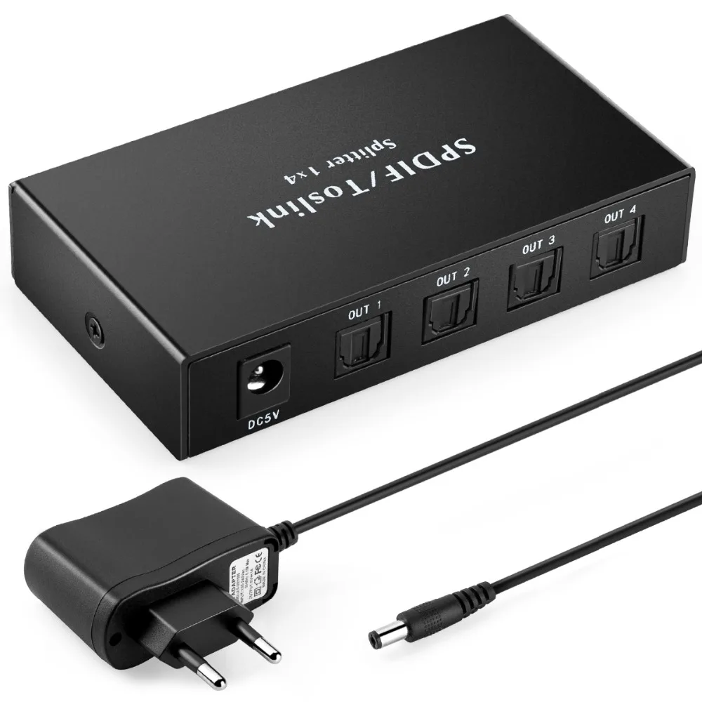 Цифровой оптический аудио SPDIF TOSLINK Премиум качество 1x4 сплиттер (один вход 4