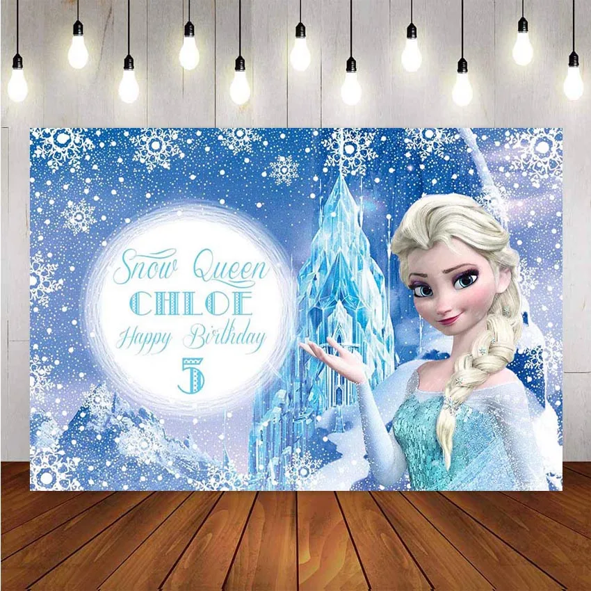 

Photography Backgrounds Frozen Ice Queen Princess Elsa Children Baby Backdrop Decor Photocall Backdrop Photo Studio Banner