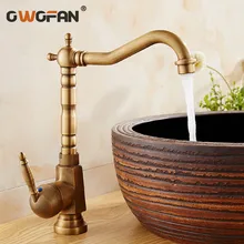 Wholesale And Retail Deck Mounted Single Handle Hole Bathroom Sink Mixer Faucet Antique Brass Hot and Cold Water Tap WF-908F wholesale and retail luxury bathroom baisn faucet spout vanity sink mixer tap single handle hole bathroom faucet