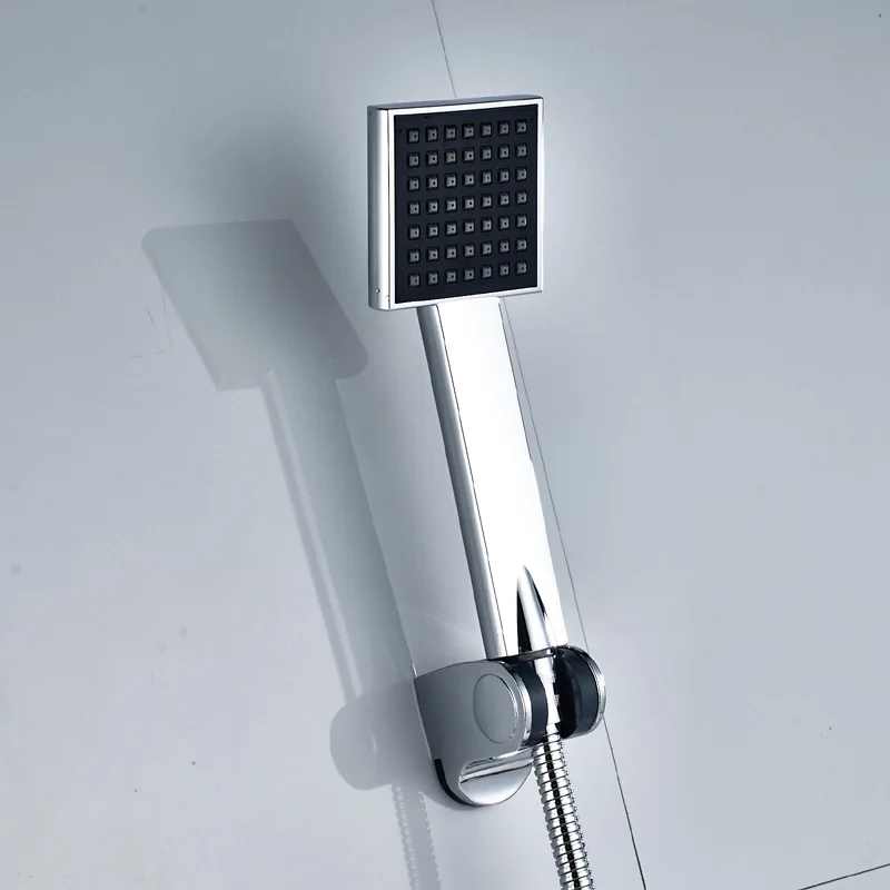 POIQIHY хромированная отделка кран для ванной настенный Mouted W/ручной душ ванная ванна смесители настенный смеситель