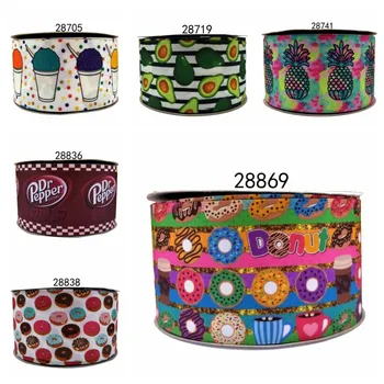 

Free shipping 50 yard cartoon printed grosgrain ribbon 28869