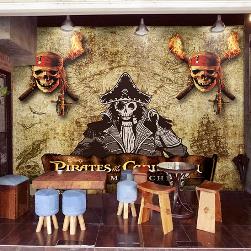 World Map Mural Pot Shop Restaurant Office Background Wallpaper One Piece Adventure 3d Stereoscopic Skull Background Wallpaper Wallpaper Worldworld Wallpaper Aliexpress