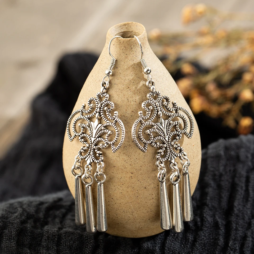Женские Висячие серьги в этническом стиле Boho серебряные на свадебную вечеринку