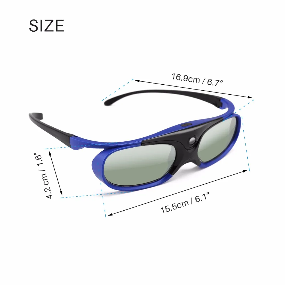 Активные очки DLP Link 3D совместимые 96-144 Гц с Optama/acer/BenQ/ViewSonic/XGIMI DLP Link Проекторы DLP 3D готов